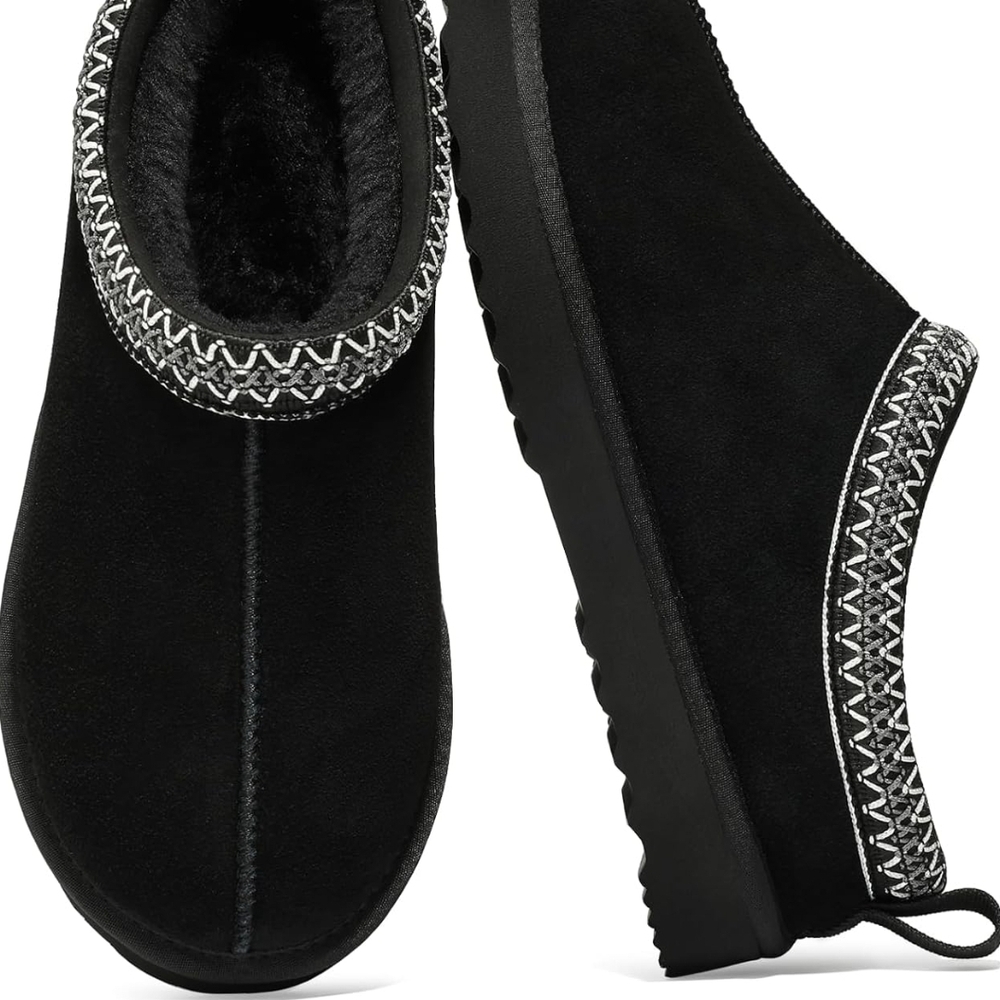 Dream Pairs Black and White Cozy Slippers